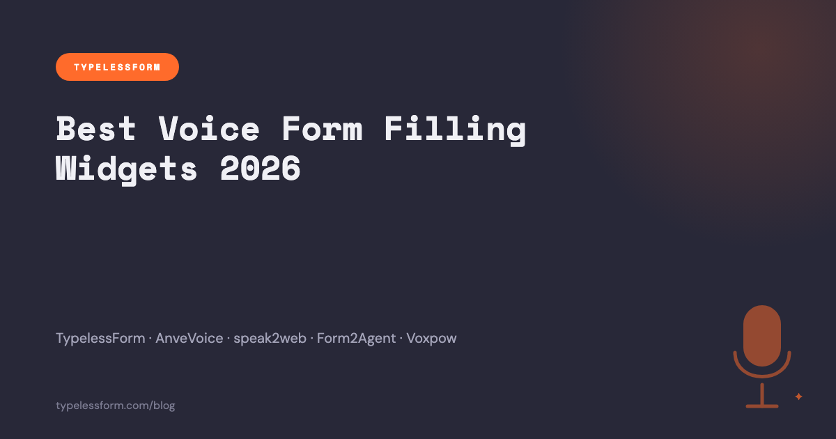 Best Voice Form Filling Widgets in 2026 — Honest Comparison