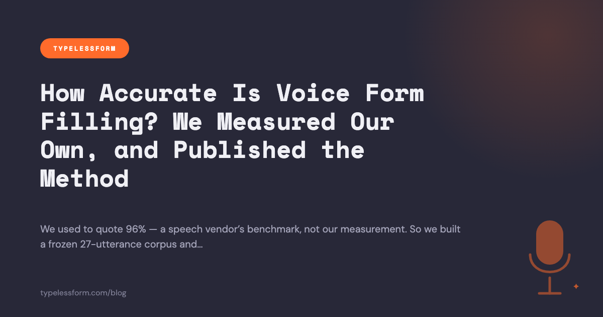 How Accurate Is Voice Form Filling? We Measured Our Own, and Published the Method