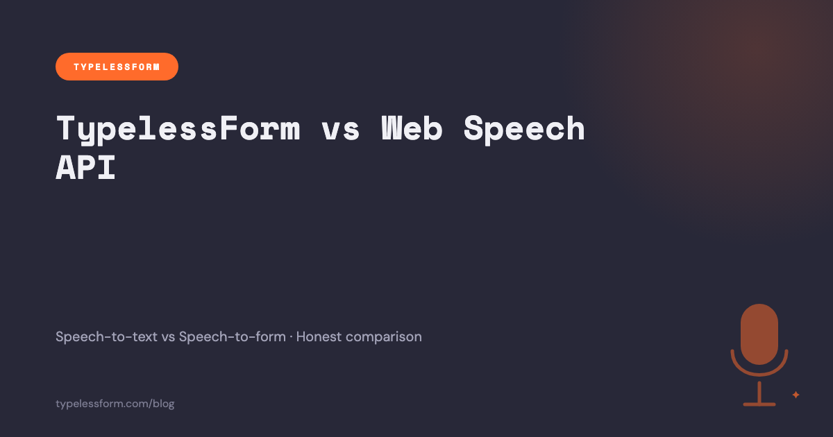 TypelessForm vs Web Speech API — Which Is Better for Form Voice Input?